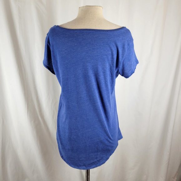 LUCKY BRAND Blue Burn-out Hamsa Graphic T-Shirt - Large - Picture 4 of 11